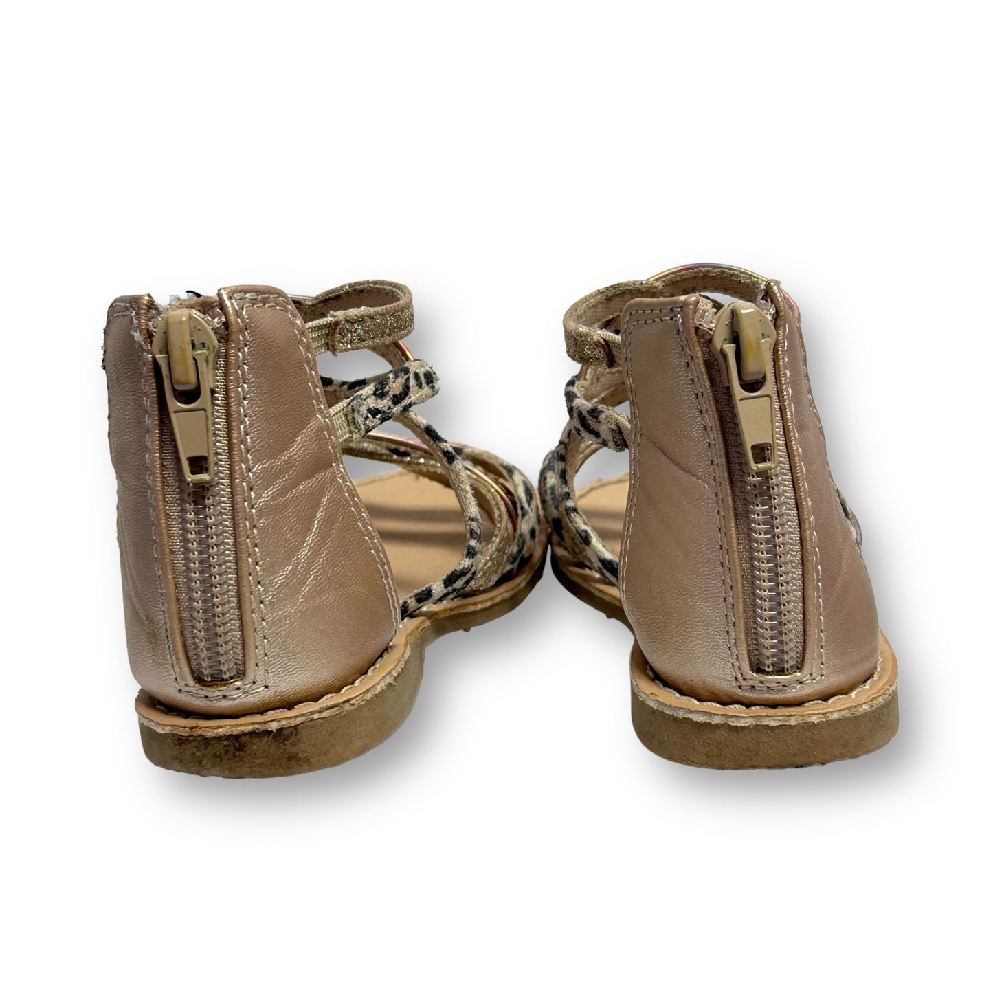 Cynthia Rowley Toddler Girl Size 8 Animal Print Zipper-Back Roman Sandals