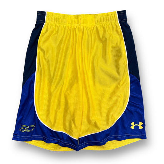 Boys Under Armour Size YLG 12/14 Blue & Yellow Loose Fit Athletic Shorts