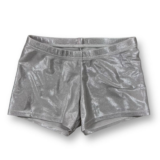 Girls Motionwear Size MC 8/10 Silver Sparkle Dance Shorts