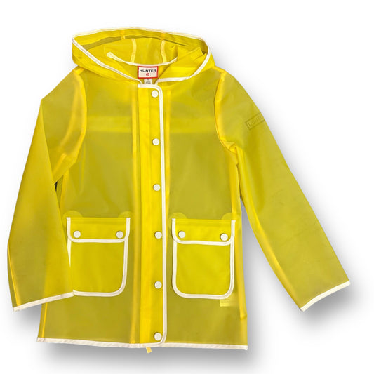 Boys Hunter Size 7/8 YSM Yellow Transluscent Hooded Rain Jacket