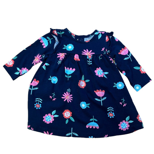 Girl's Carter's Size 6 Months Navy Floral Printed Dress