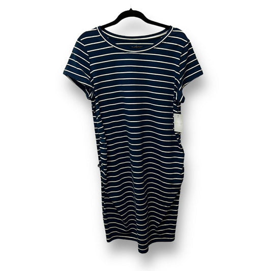 NEW! A Glow Size XL Navy Striped Comfort Fit Maternity Dress