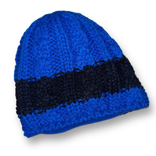 Boys Gap Size XS Black & Blue Fleece Lined Winter Hat