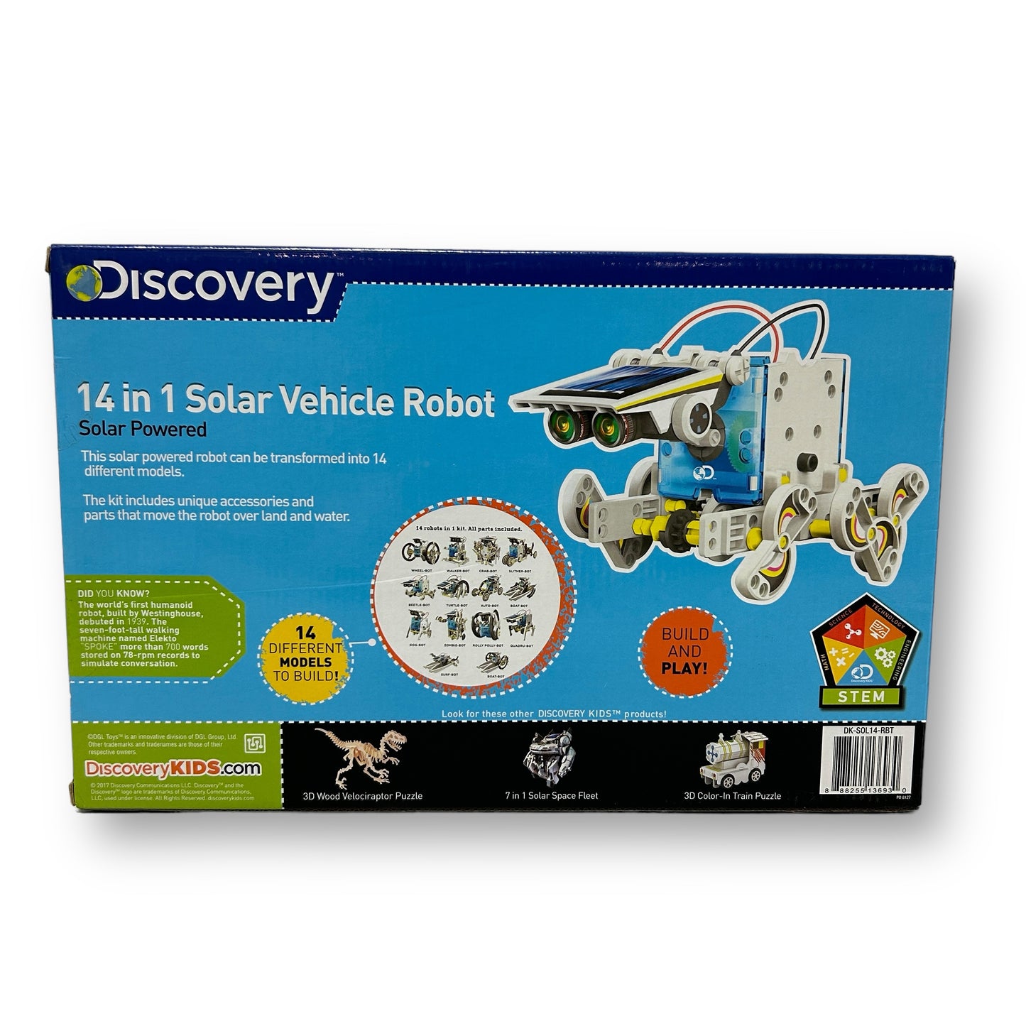 Discovery 14-in-1 Solar Vehicle Robot Educational STEM Play Kit