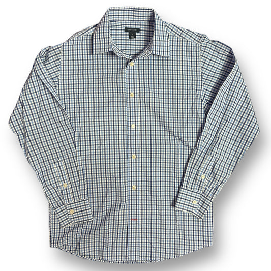 Boys Hilfiger Size 14 Blue/White Checkered Long Sleeve Button Down Shirt
