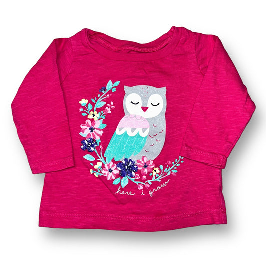 Girls Carter's Size 6 Months Pink Owl Long Sleeve Shirt