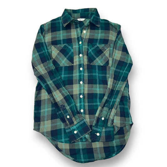Juniors Aero Size XS Green Plaid Flannel Shirt