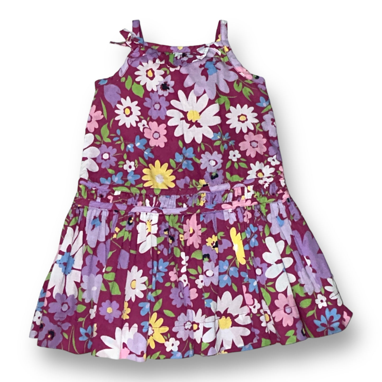 Baby Gap Dress Girls Size 6-12 Months Purple Floral Print Colorful Sundress