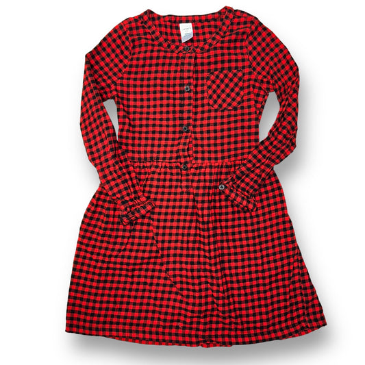 Girls Carter's Size 6/6X Red & Black Checkered Pocket Long Sleeve Dress