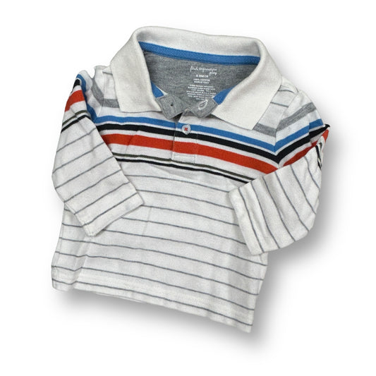 Boys First Impressions Size 6-9 Months Striped Long Sleeve Polo Shirt