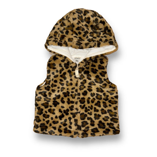 Girls Carter's Size 3 Months Leopard Print Fleece-Lined Faux Fur Vest