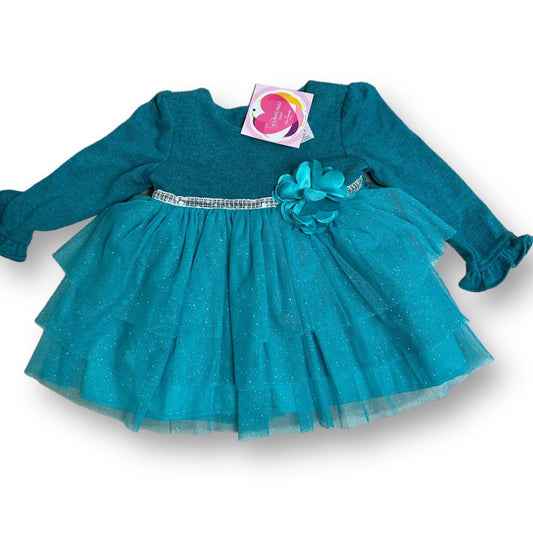 NEW! Girls Youngland Size 18 Months Emerald Tulle Bottom Top