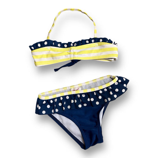 Girls Jantzen Size 5 Navy & Yellow 2-Pc Bathing Suit
