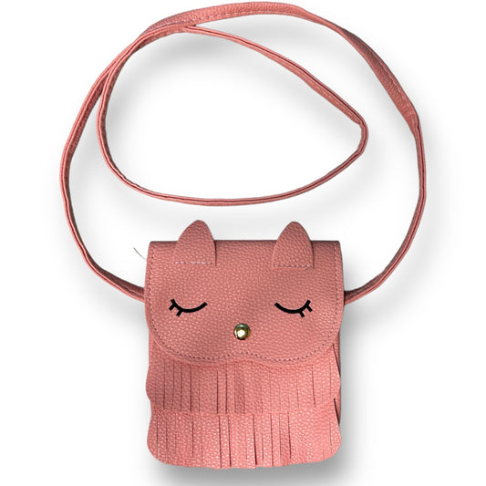 Girls Pink Blush Kitty Cat Faux Leather Shoulder Purse