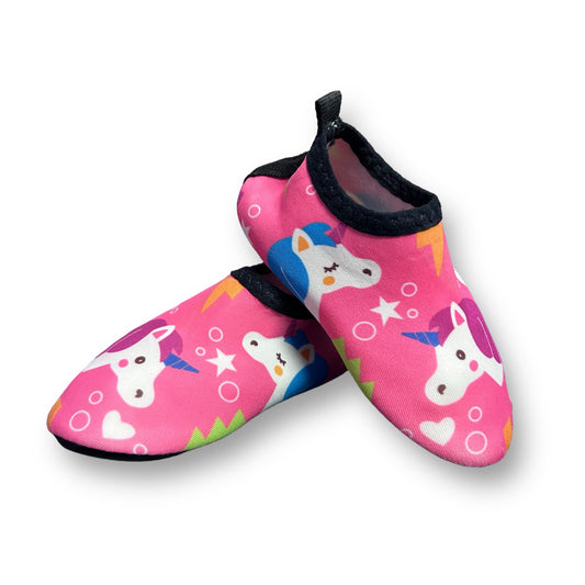 Toddler Girl Size 3/4 Pink Unicorn Print Swim Shoes