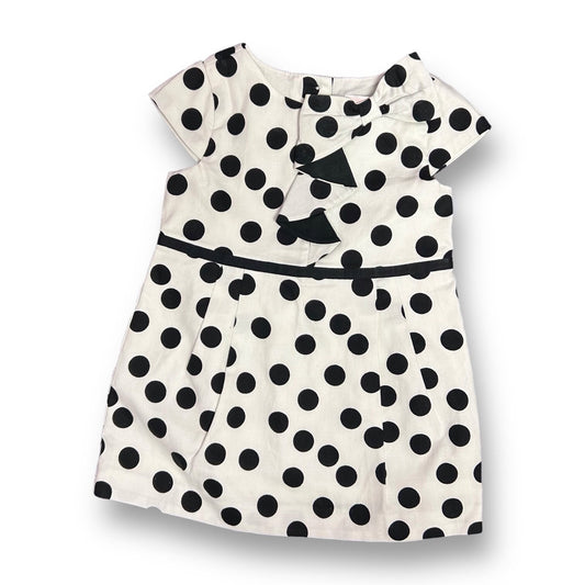 Girls Janie and Jack Size 12-18 Months Black & White Polka Dot Pleated Dress