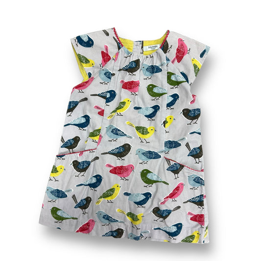 Girls Baby Boden Size 18-24 Months Gray Corduroy Birdie Print Dress