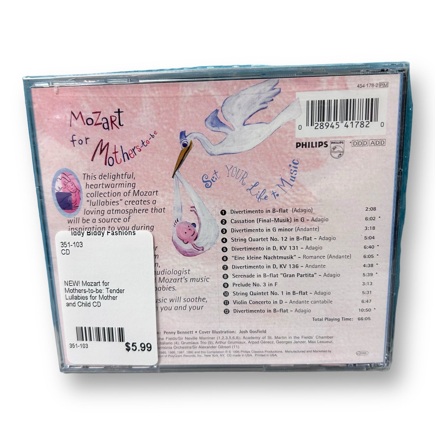 NEW! Mozart Tender Lullabies CD for Mother and Child, Sealed