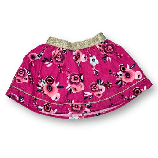 Girls Gymboree Size 5 Pink Floral Print Corduroy Skirt