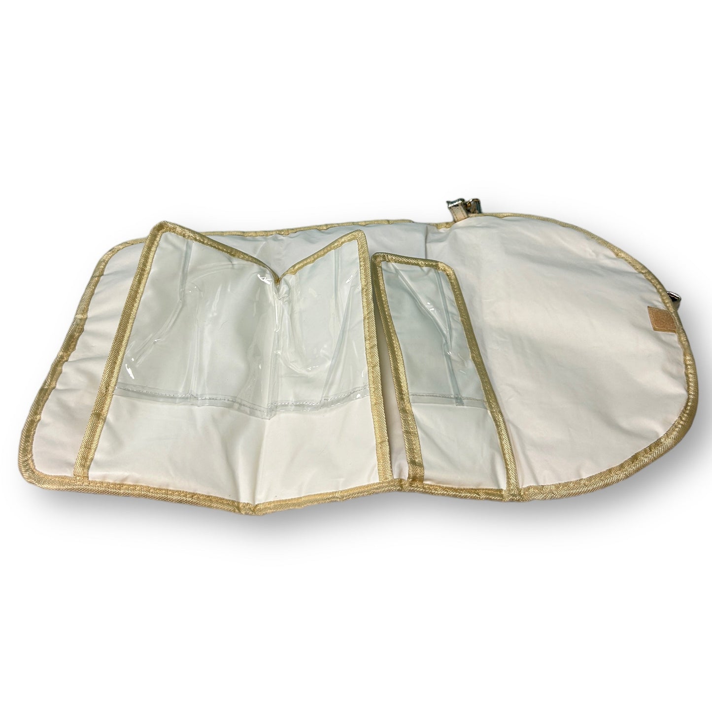 Travel Diaper Changing Pad Beige Designer Look Zippered Clutch with Carry Strap