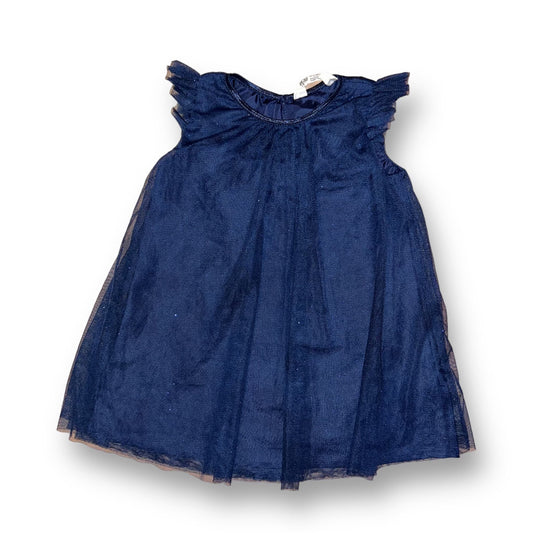 Girls H&M Size 18-24 Months Navy Shimmer Tulle Babydoll Dress