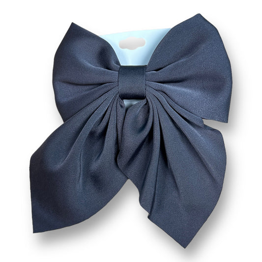 NEW! Dark Gray Satin 5" Alligator Clip Hairbow