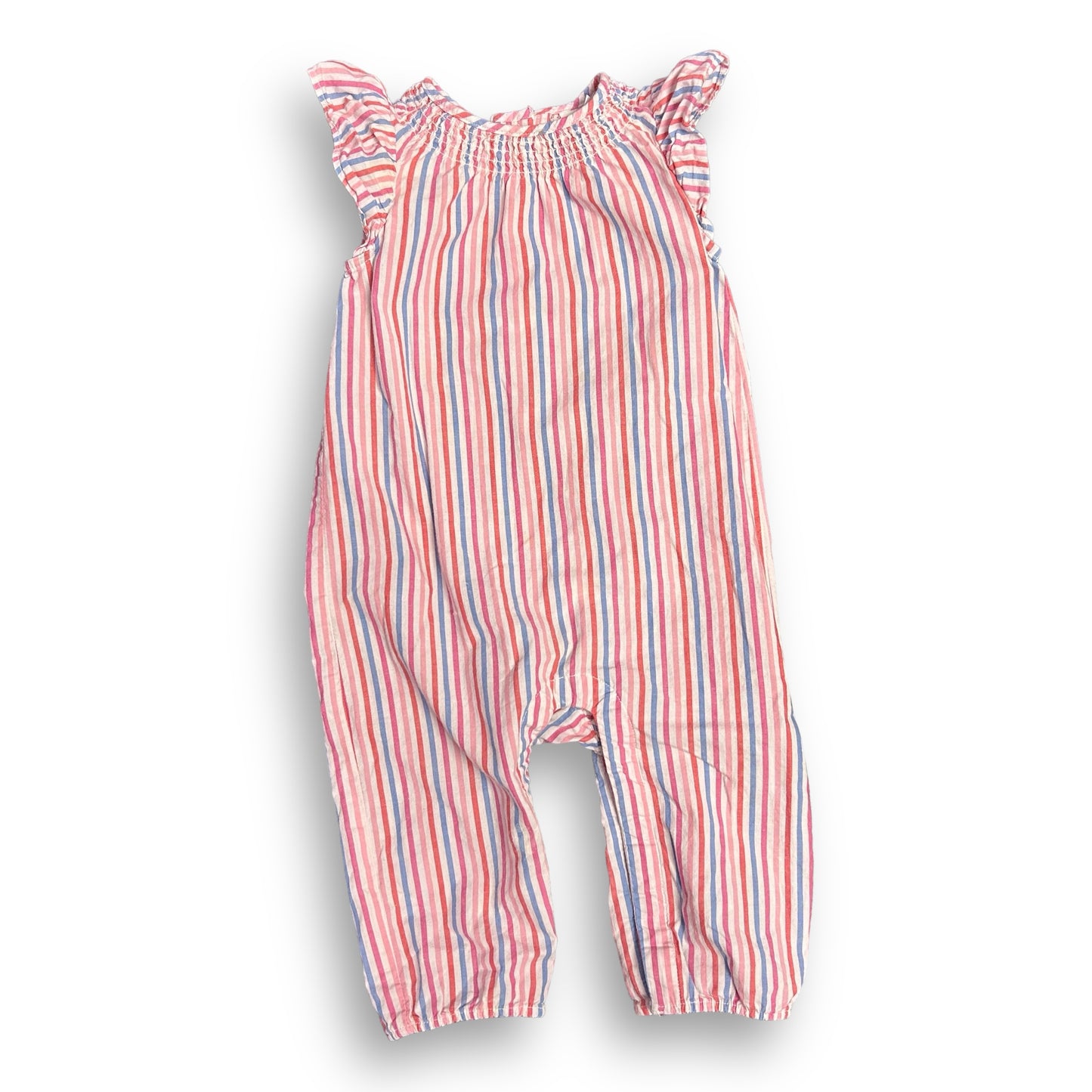 Girls Gap Size 3-6 Months Multi-Color Striped Snap Bottom Jumpsuit