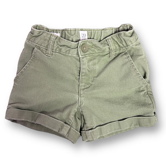 Girls Gap Size 6 Green Adjustable Waist Cuffed Denim Shorts
