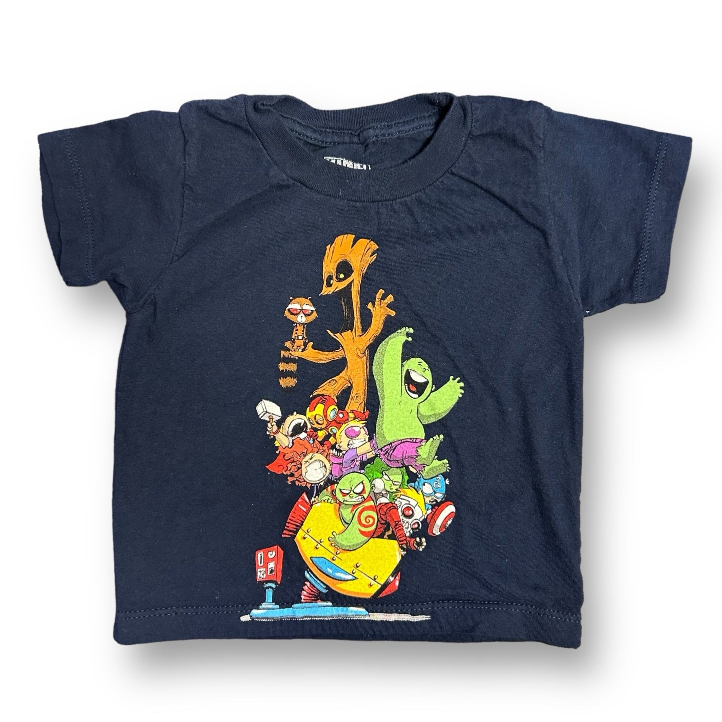 Marvel Cartoon Comics Toddler Boys Size 2T Navy Super Hero Short Sleeve Tee