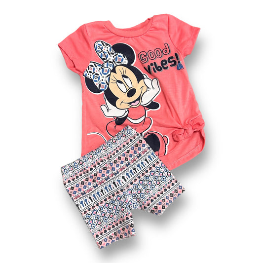 Girls Disney Size 12 Months Peach Printed Minnie Mouse 2-Pc Outfit
