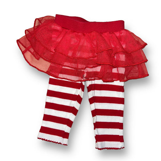 Girls Carter's Size Newborn Red/White Tulle Skirted Striped Leggings