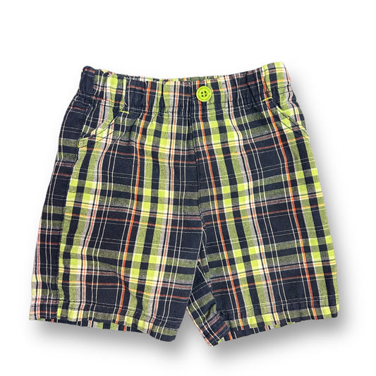 Boys Buster Brown Size 12 Months Navy/Green Plaid Pull-On Shorts