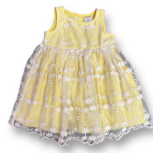 Girls Gymboree Size 18-24 Months White & Yellow Embroidered Dress