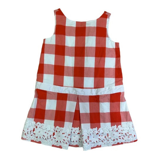 Girls Janie and Jack Size 3 Red/White Picnic Plaid Summer Dress