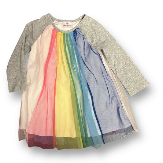 Hanna Andersson Girls Size 3 Rainbow Tulle Long Sleeve Dress