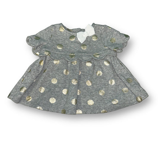 Girls Savannah Size 3-6 Months Gray Polka Dot Dress