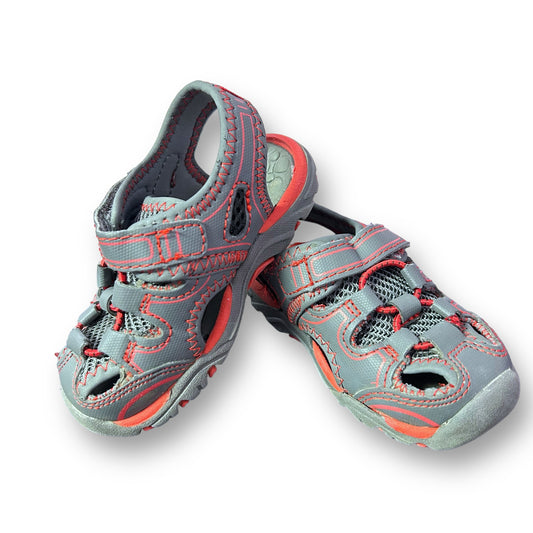 Wonder Nation Toddler Boy Size 5 Gray/Red Easy-Fasten Water Sandals