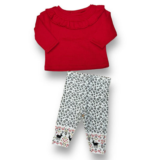 Girls Carter's Size 3 Months Red & White Christmas 2-Pc Outfit