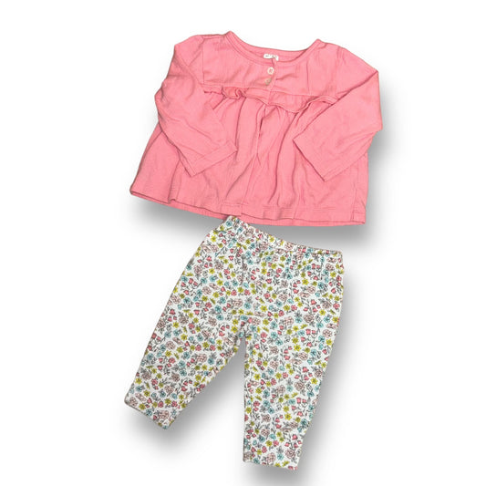 Girls Carter's Size 6 Months Pink/White Floral Blouse 2-Pc Outfit