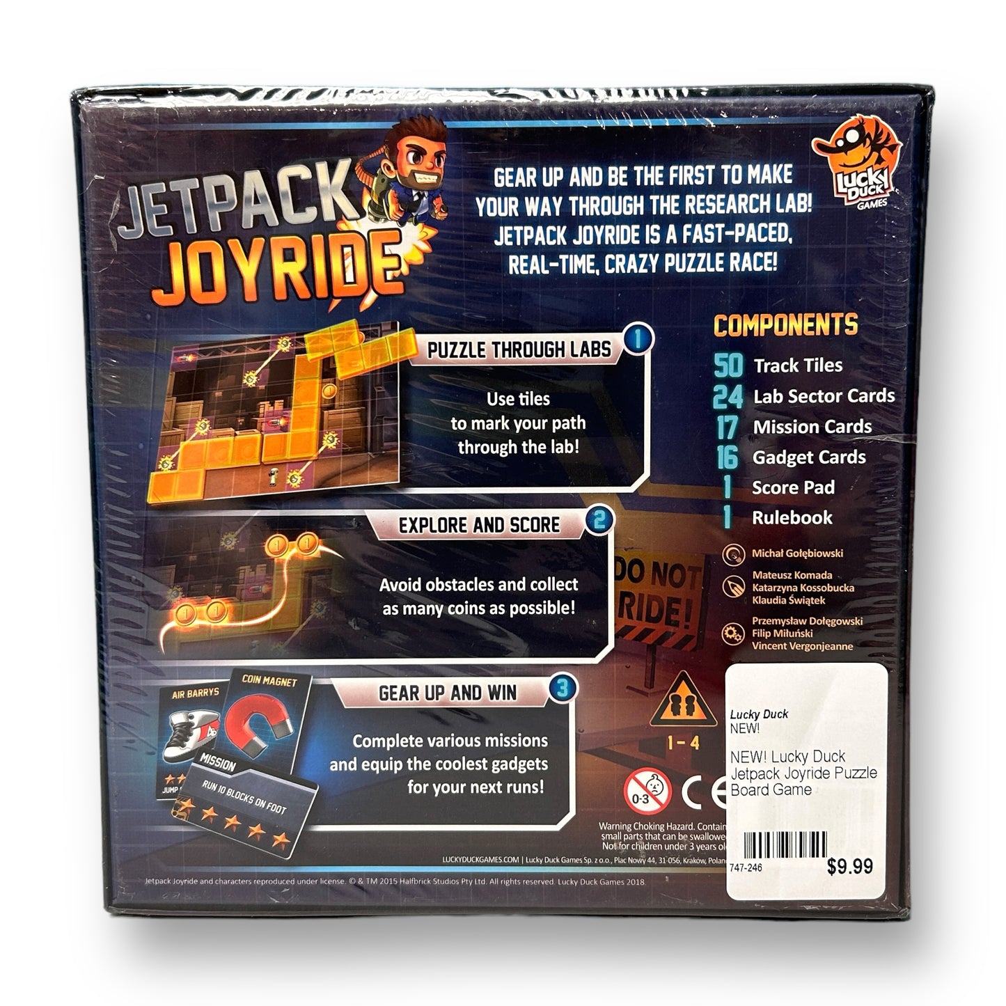 NEW! Lucky Duck Jetpack Joyride Puzzle Board Game