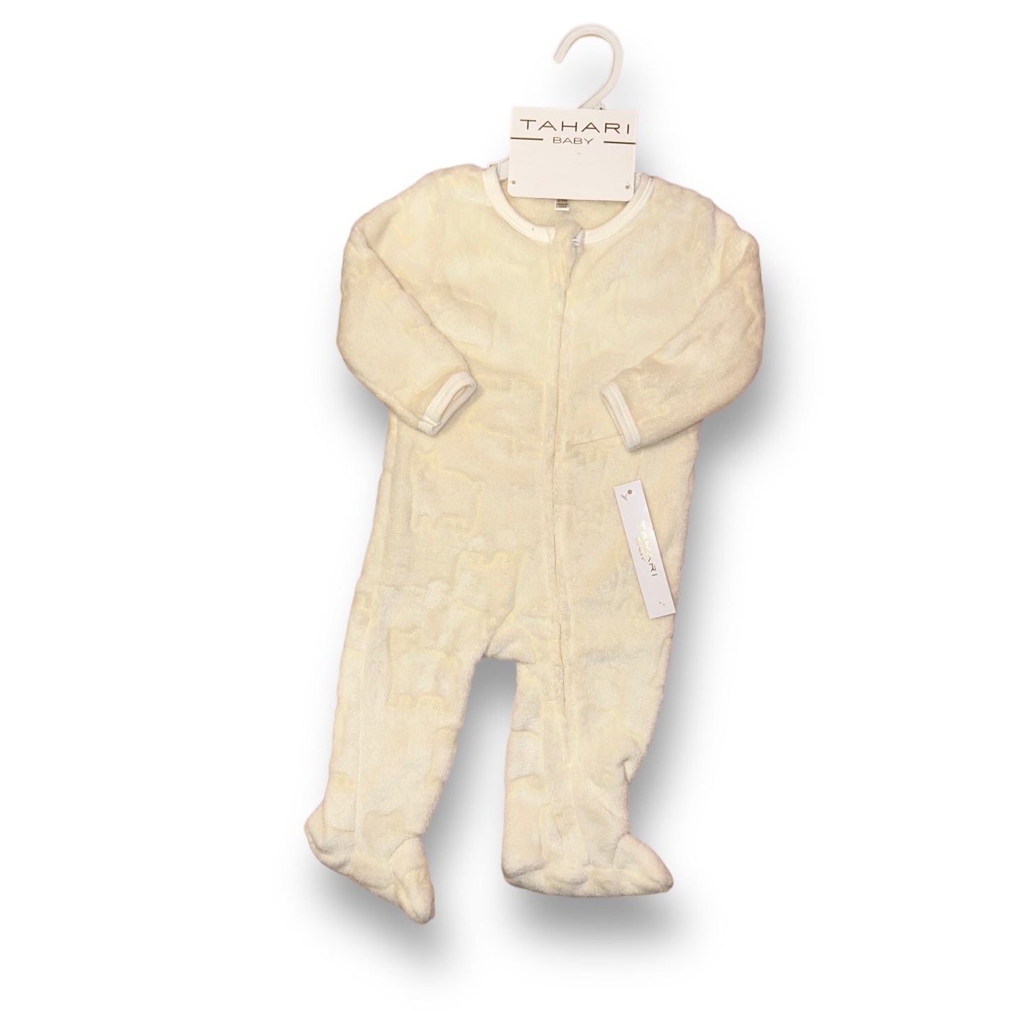 NEW! Boys Tahari Size 6-9 Months Buttercream Fur Footie One-Piece