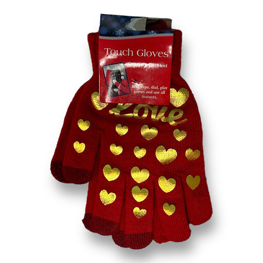 NEW! Girls Size OSFM Red Touch Gloves