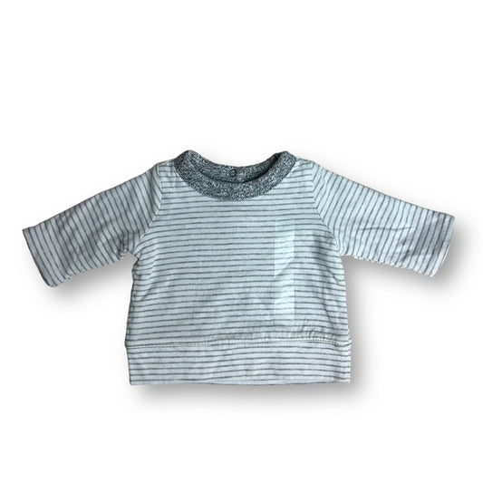 NEW! Boys Gap Size Newborn Gray & White Striped Shirt