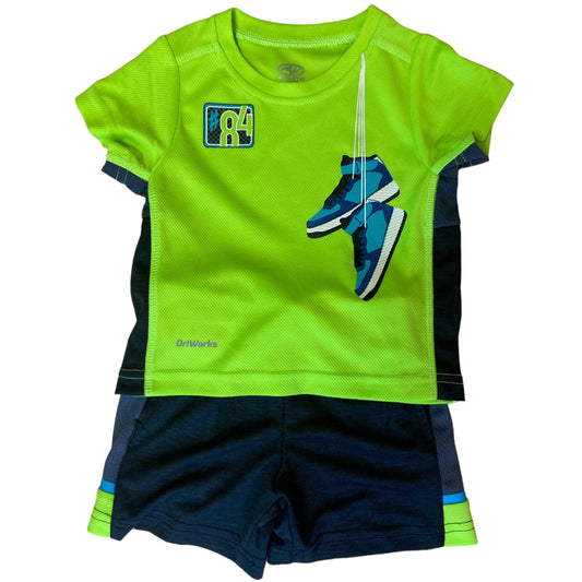 Boys Athletic Works Size 12 Months Neon Athletic 2-Pc Outfit
