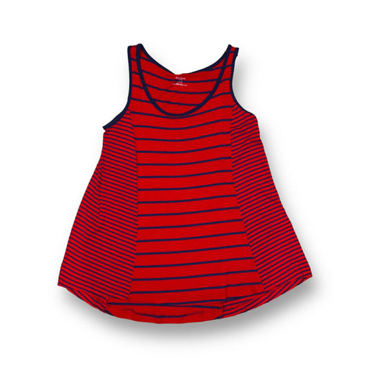Motherhood Size M Red & Navy Striped Loose Fit Ribbed Maternity Tank