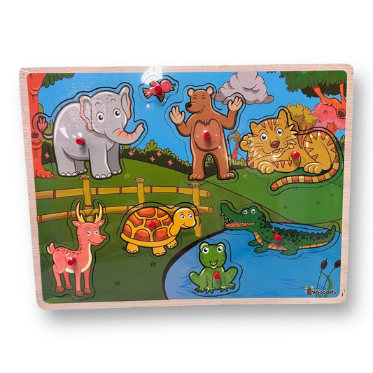 NEW! Wooodlify Wooden Animal Peg Puzzle