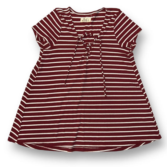 Hollister Size Adult Small Maroon Striped Loose Fit Top