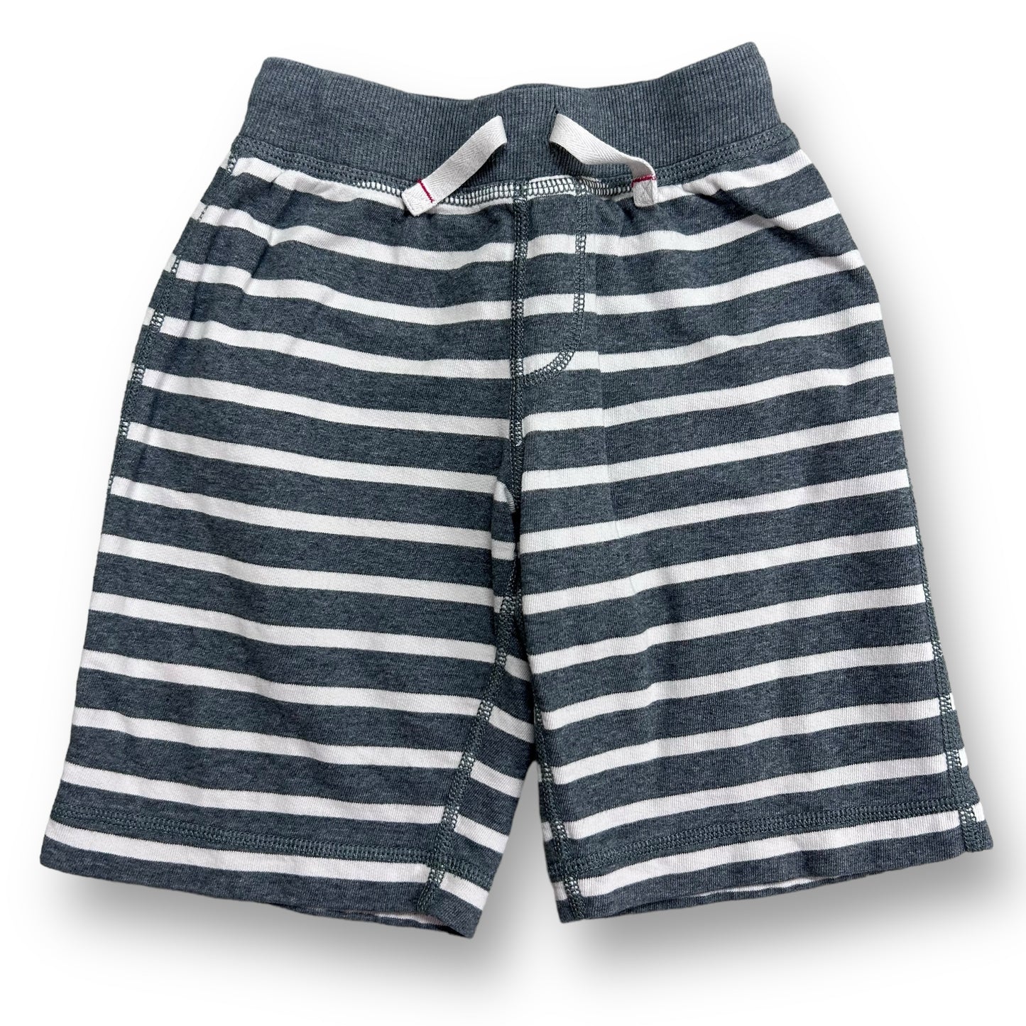 Boys Hanna Andersson Size 5/6 120 Gray Striped Knit Drawstring Shorts