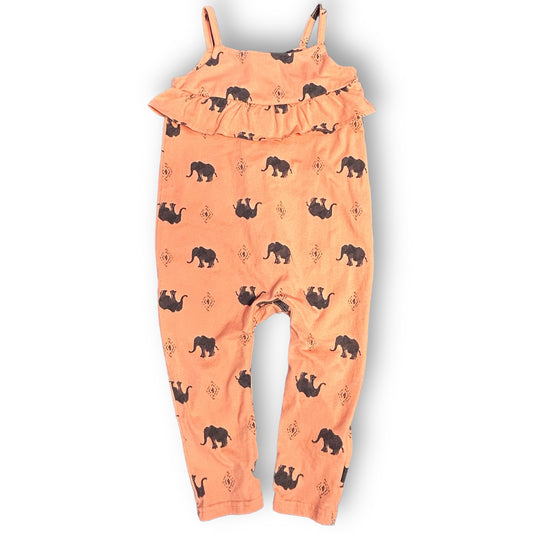 Girls Jessica Simpson Size 24 Months Orange Elephant Spaghetti Strap Jumpsuit