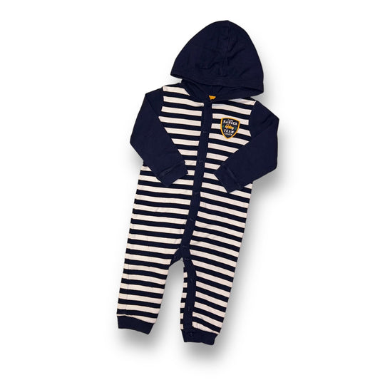 Boys Carter's Size 18 Months Navy/White Striped Hooded One-Piece